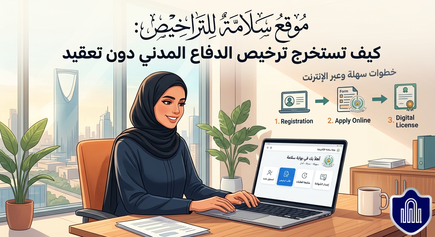موقع سلامة للتراخيص: كيف تستخرج ترخيص الدفاع المدني دون تعقيد
